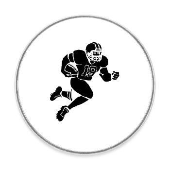 Footballeur - Magnet rond - blanc - Devant