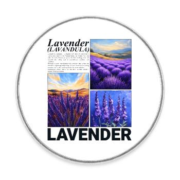 Lavendel Lavandula Natur Provence Botanik Geschenk - Runder Kühlschrankmagnet - Weiß - Vorne