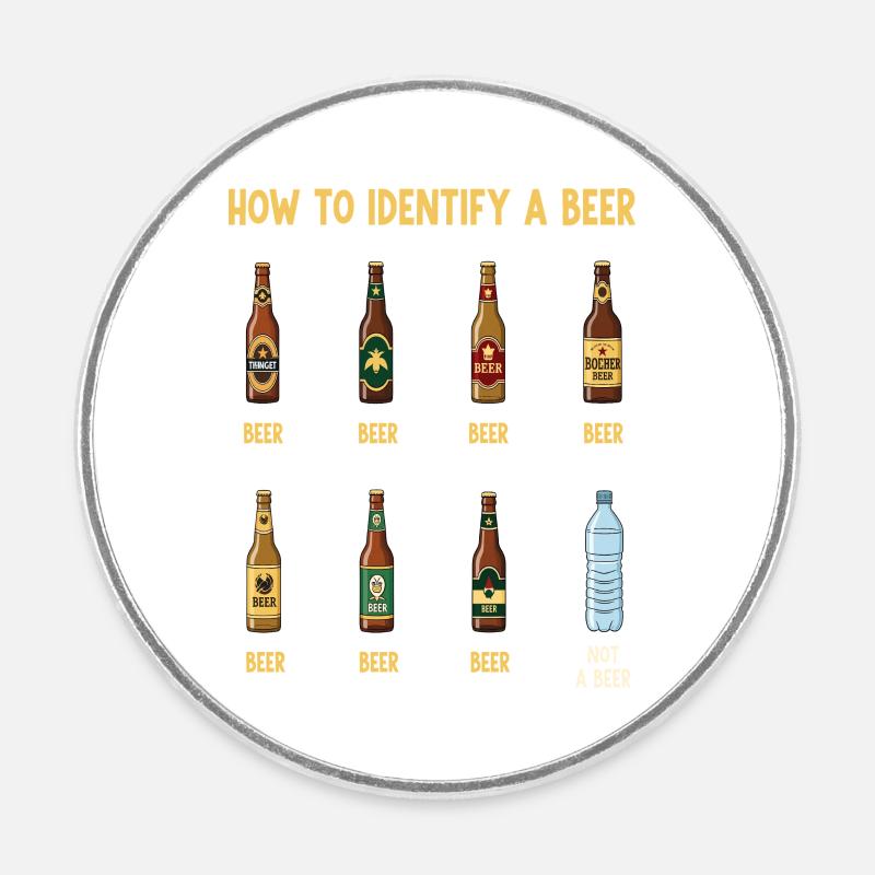 Guide d’identification de la bière - Magnet rond - blanc