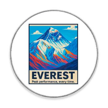 Everest – Peak Performance - Runder Kühlschrankmagnet - Weiß - Vorne