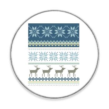 Sparkling Winter Scene - Round  fridge magnet - white - Front