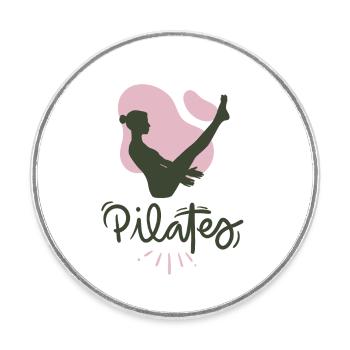 Pilates - Magnet rond - blanc - Devant