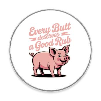 BBQ Griller Grilling Saying Funny - Round  fridge magnet - white - Front