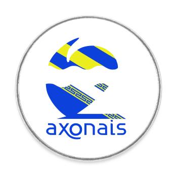Axonais - Magnet rond - blanc - Devant