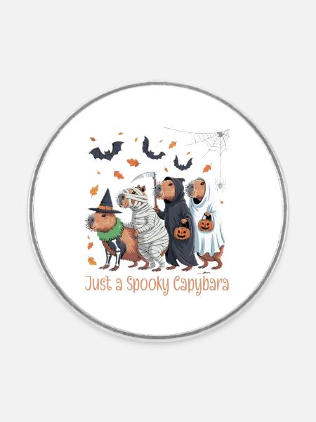 Capybara Halloween Kostüm - Runder Kühlschrankmagnet - Weiß