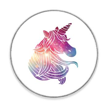 Einhorn Glitzer - Runder Kühlschrankmagnet - Weiß - Vorne