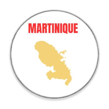 T-shirt Martinique – Antilles - Magnet rond - blanc - Devant