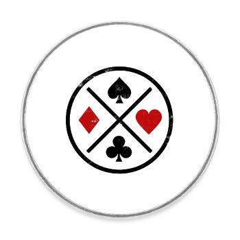 Playing Cards Contrast - Round  fridge magnet - white - Front