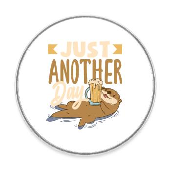 Seeotter Cartoon Lustiges Wortspiel Otter - Runder Kühlschrankmagnet - Weiß - Vorne