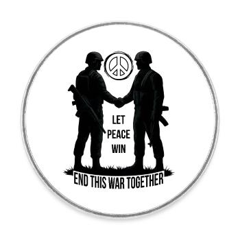LET PEACE WIN - Round  fridge magnet - white - Front