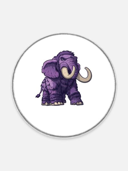 Mammuts Mammut - Runder Kühlschrankmagnet - Weiß