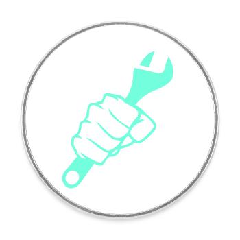 Power Fist Screw Wrench - Round  fridge magnet - white - Front