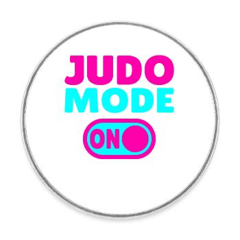 Judo Mode ON – Strength, Discipline & Fighting Spirit - Round  fridge magnet - white - Front