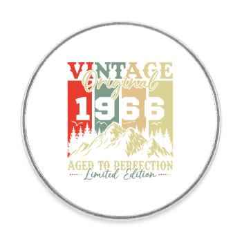 60 Ans 1966 Vintage Rétro Cadeau D'anniversaire - Magnet rond - blanc - Devant