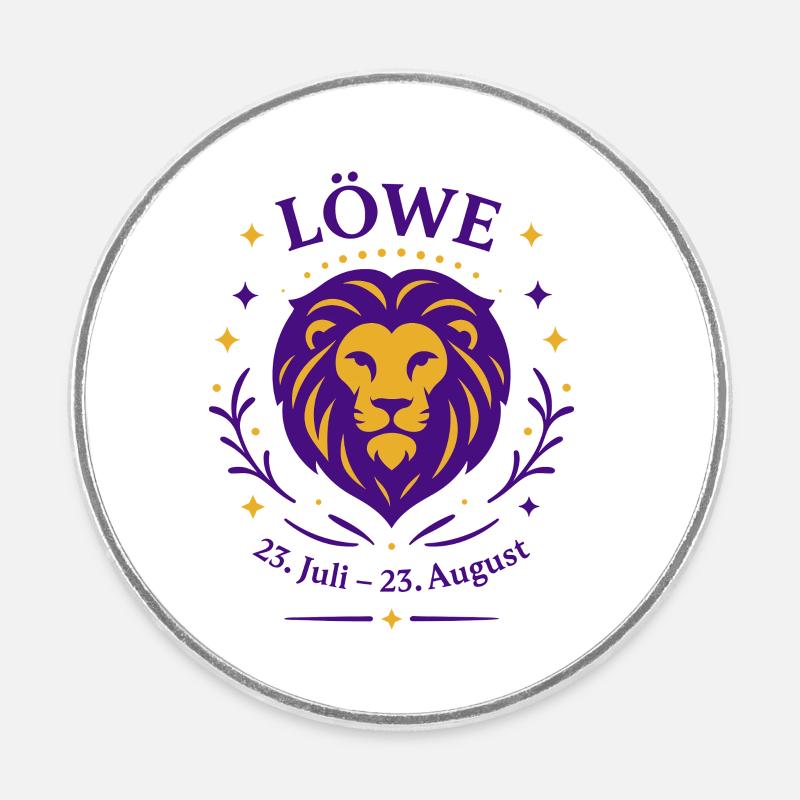 Sternzeichen Löwe - Runder Kühlschrankmagnet - Weiß