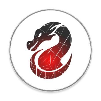 Red Dragon with Split Texture - Round  fridge magnet - white - Front