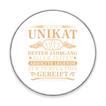 1971 Vintage Born Vintage 55 Years - Round  fridge magnet - white - Front