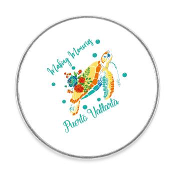 Souvenirs de vacances à Puerto Vallarta - Magnet rond - blanc - Devant