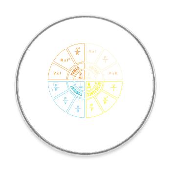 Loi d’Ohm Diagramme Humour Électrique STEM Cadeau - Magnet rond - blanc - Devant