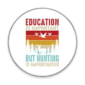 Cadeau de chasseur Chasse Examen de chasseur - Magnet rond - blanc - Devant