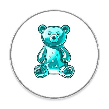 Gummy Bear Turquoise - Round  fridge magnet - white - Front
