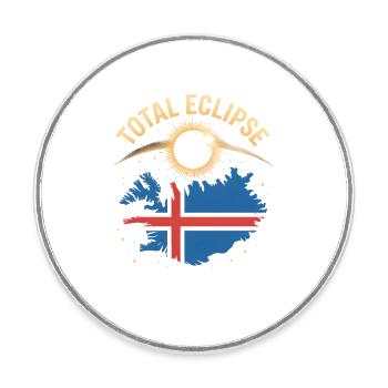 Total Solar Eclipse Iceland 2026 - Round  fridge magnet - white - Front