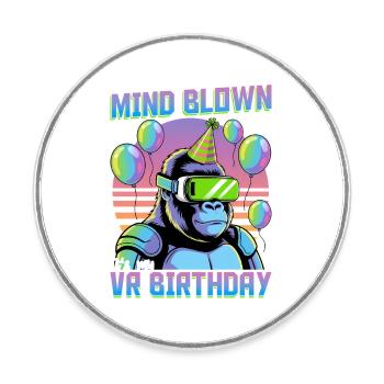 Birthday Gamer VR - Runder Kühlschrankmagnet - Weiß - Vorne