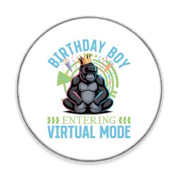 Birthday Gamer VR - Runder Kühlschrankmagnet - Weiß - Vorne