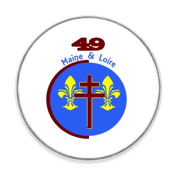Maine et Loire 49 Logo neu interpretiert - Runder Kühlschrankmagnet - Weiß - Vorne