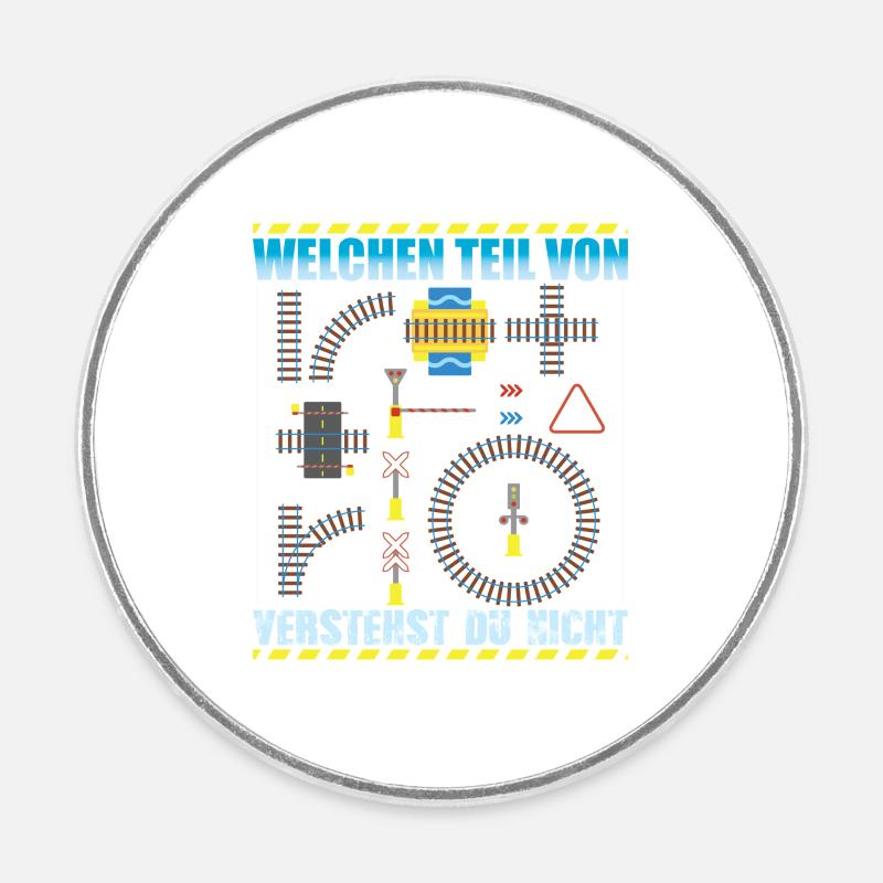 Model Railway Model Railway - Round  fridge magnet - white