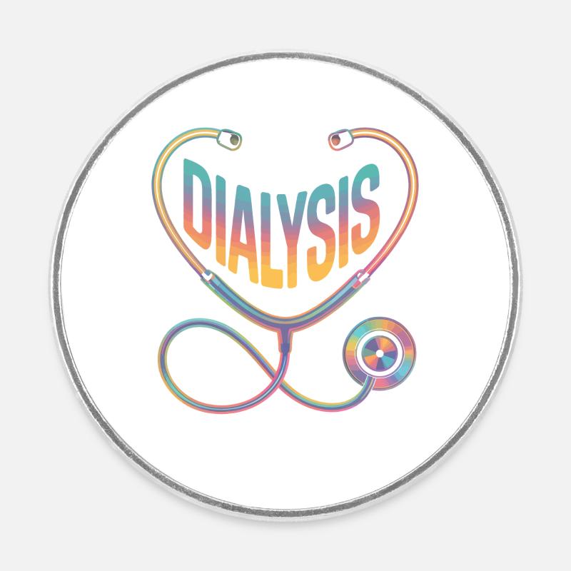 Rainbow Diagnostic Stethoscope - Round  fridge magnet - white