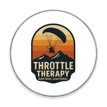 Throttle Therapy Paragliding Adventure - Round  fridge magnet - white - Front