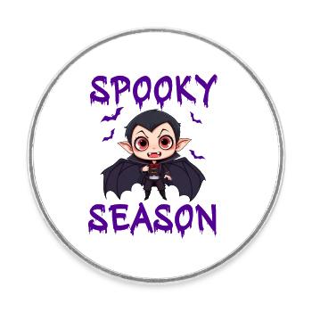 Vampire Halloween Dracula Bat - Round  fridge magnet - white - Front