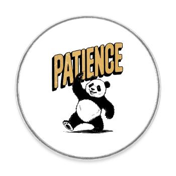 Retro Stil Patient Panda Vintage Design - Runder Kühlschrankmagnet - Weiß - Vorne