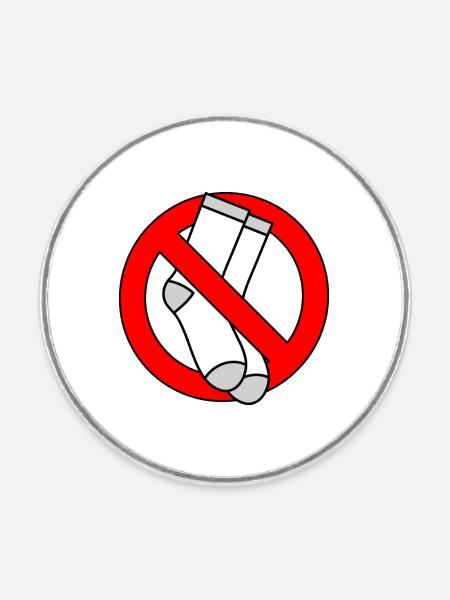 Keine Socken Erlaubt Schild Füße - Runder Kühlschrankmagnet - Weiß