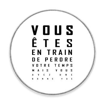Funny and humorous article for the curious - Round  fridge magnet - white - Front
