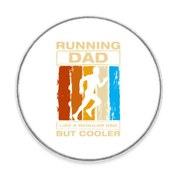 Running Dad Drôle Course à pied Jogging Coureur - Magnet rond - blanc - Devant