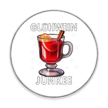 JUNKEE DU VIN CHAUD - Magnet rond - blanc - Devant
