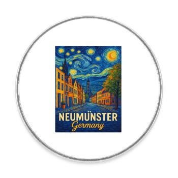 Neumünster - Runder Kühlschrankmagnet - Weiß - Vorne