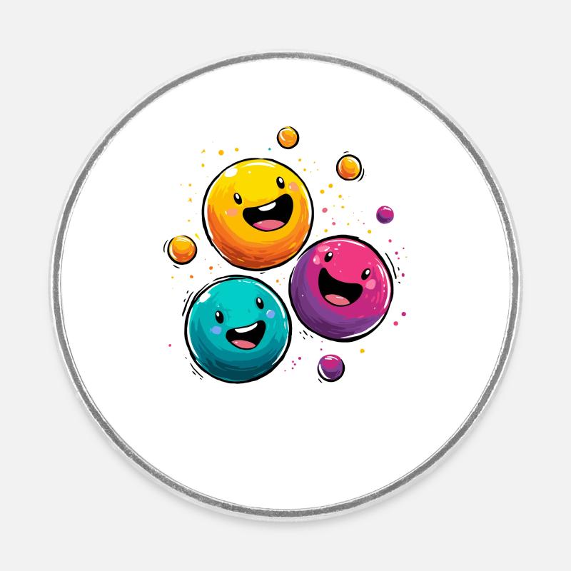 Joie colorée du bal - Magnet rond - blanc