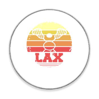 LAX Retro Vintage Lacrosse Sunset Player Style - Runder Kühlschrankmagnet - Weiß - Vorne