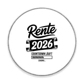 Rente 2026 Countdown Grafik - Runder Kühlschrankmagnet - Weiß - Vorne