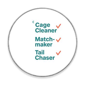 Adoption Day Pet Rescue Shelter - Round  fridge magnet - white - Front