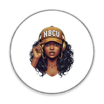 HBCU – African Roots Black Excellence Pride - Runder Kühlschrankmagnet - Weiß - Vorne