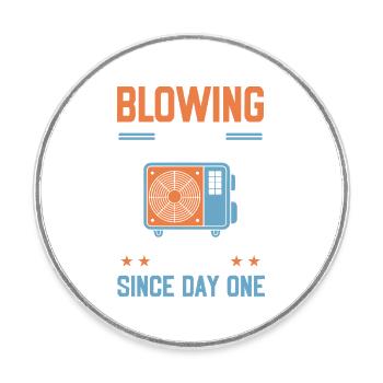 HVAC Maintenance and Air Conditioning Service Motive for Technicians - Round  fridge magnet - white - Front