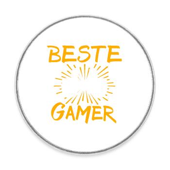 Gamer Geschenkidee - Runder Kühlschrankmagnet - Weiß - Vorne