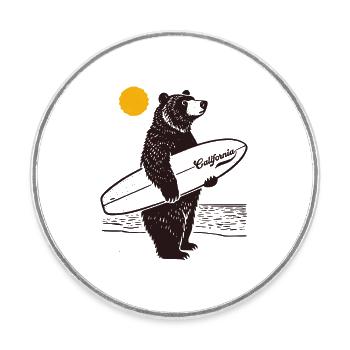 Ours des Sautes de Californie - Magnet rond - blanc - Devant