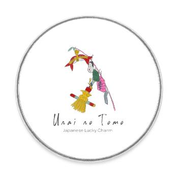 Unai no Tomo - Lucky Charm Guirlande Artisanat japonais - Magnet rond - blanc - Devant