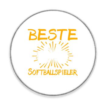 Softball Player Gift Idea - Round  fridge magnet - white - Front