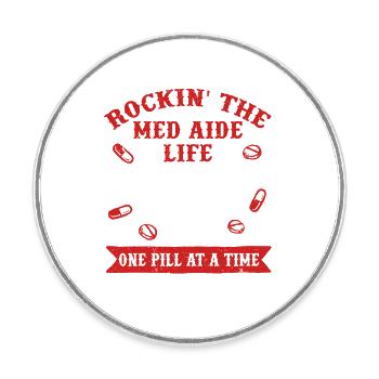 MFA d’assistant médical - Magnet rond - blanc - Devant